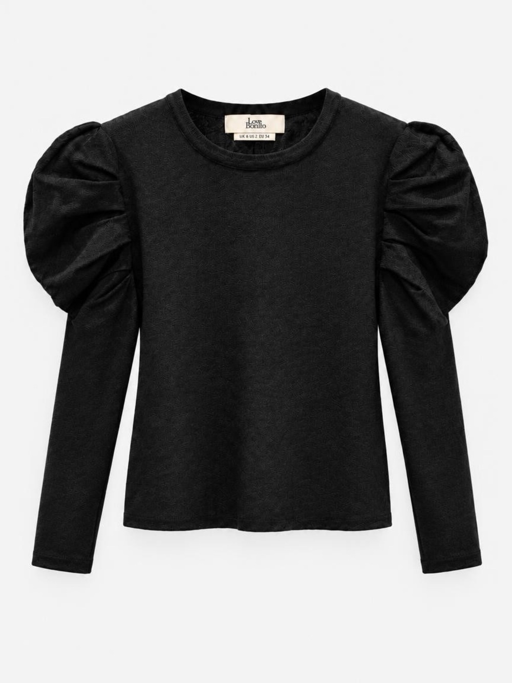 Love Bonito Black Puff-Sleeve Knit Top
